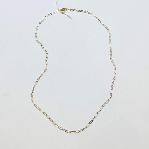 mini paperclip chain, 14k gold 2x5 16 in