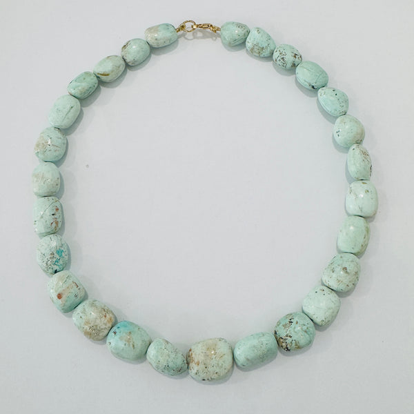 graduated turquoise nugget necklace