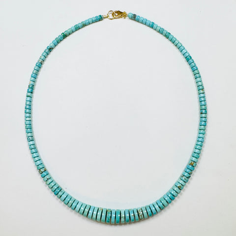 Tiffany blue turquoise heishi necklace