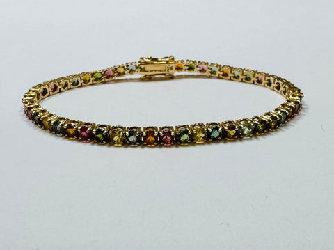 rainbow tourmaline tennis bracelet
