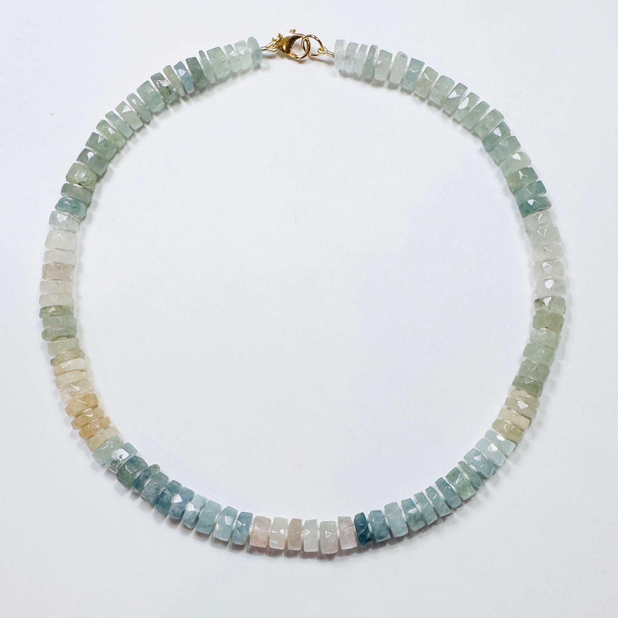 milky aquamarine necklace with spacers