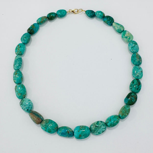 graduated turquoise nugget necklace