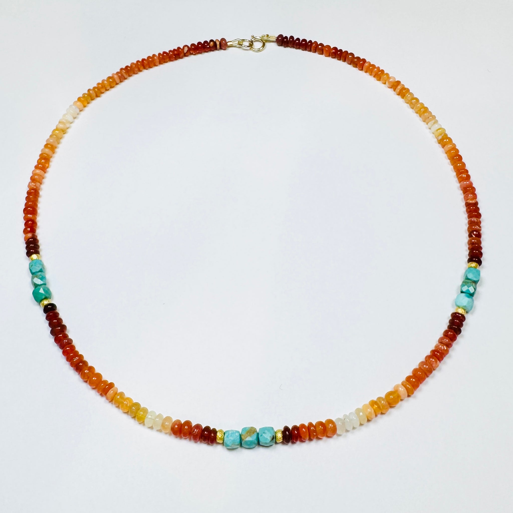 fire opal necklace with turquoise