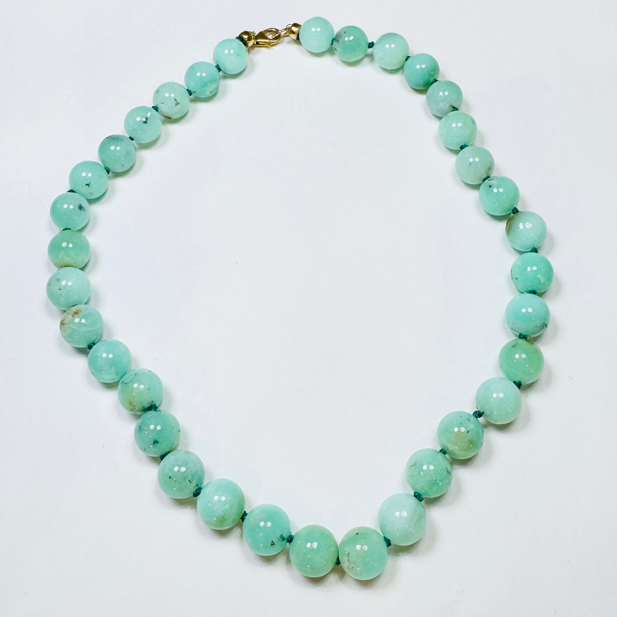 knotted gumball chrysoprase necklace