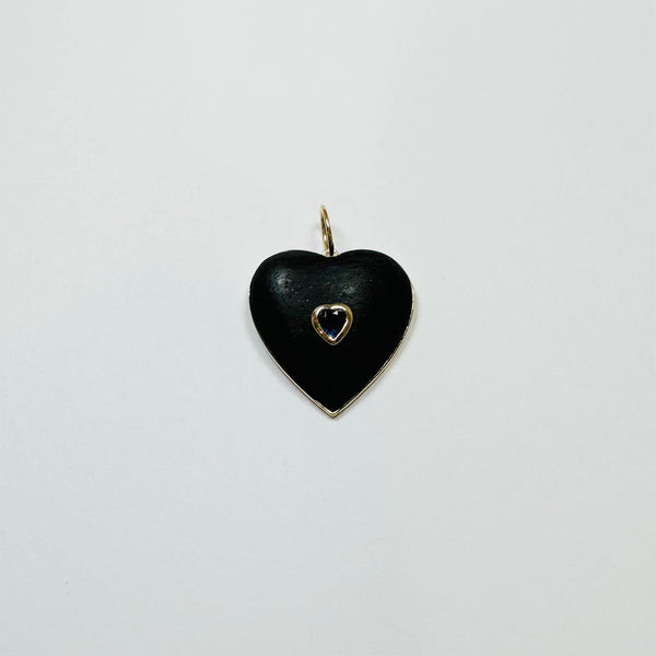 lava gemstone heart pendant