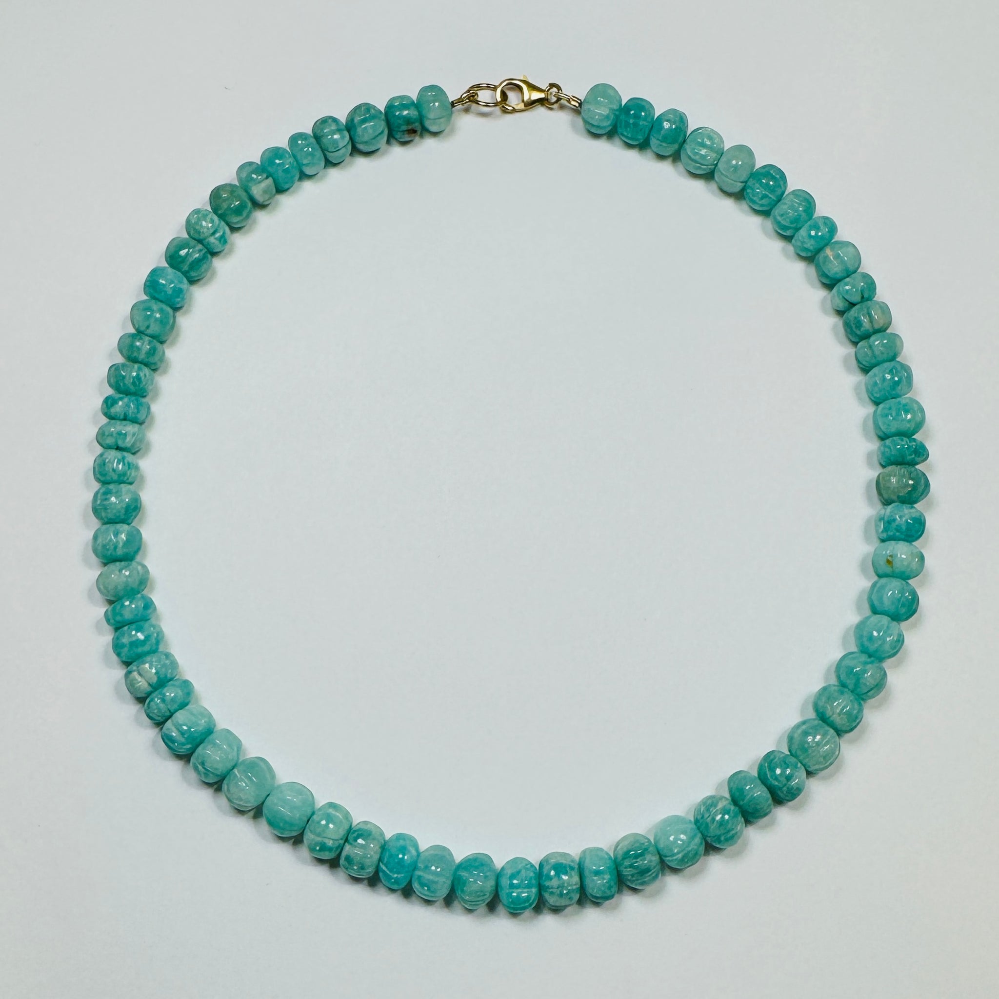 carved amazonite candy necklace