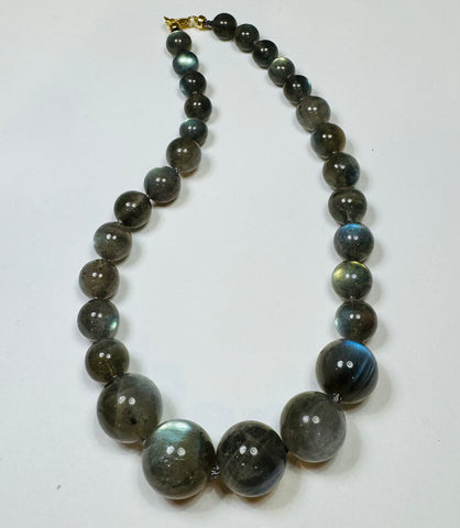 knotted gumball labradorite necklace
