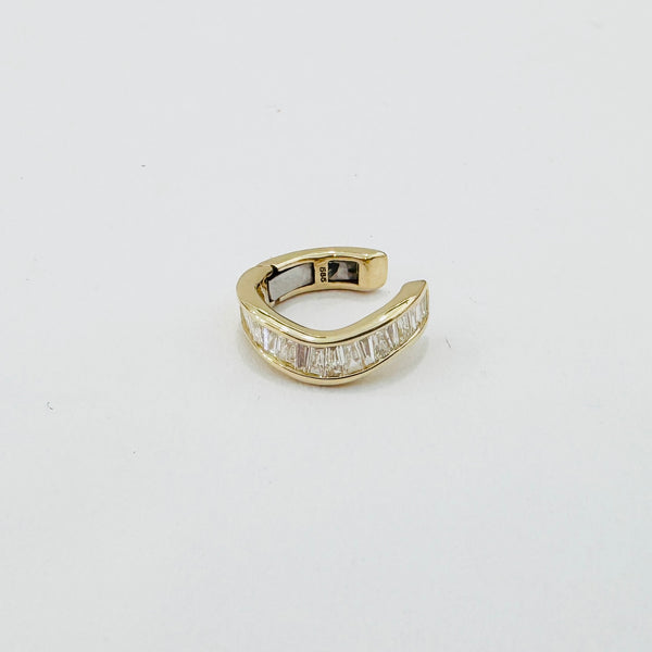 channel set diamond ear cuff