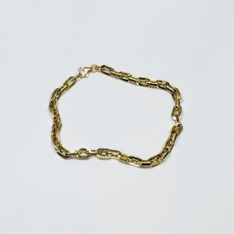 14k gold block chain bracelet