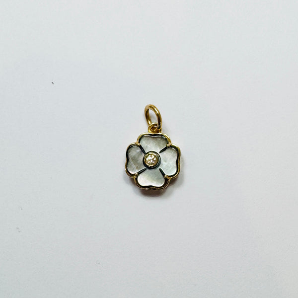 bezel flower pendant, 13 mm