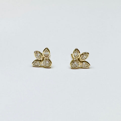bezel diamond firefly studs