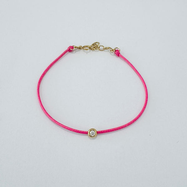 bezel set diamond cord bracelet