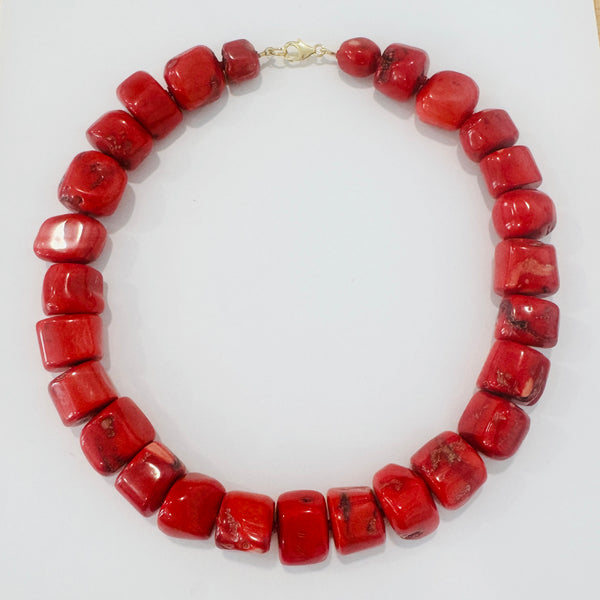coral statement necklace