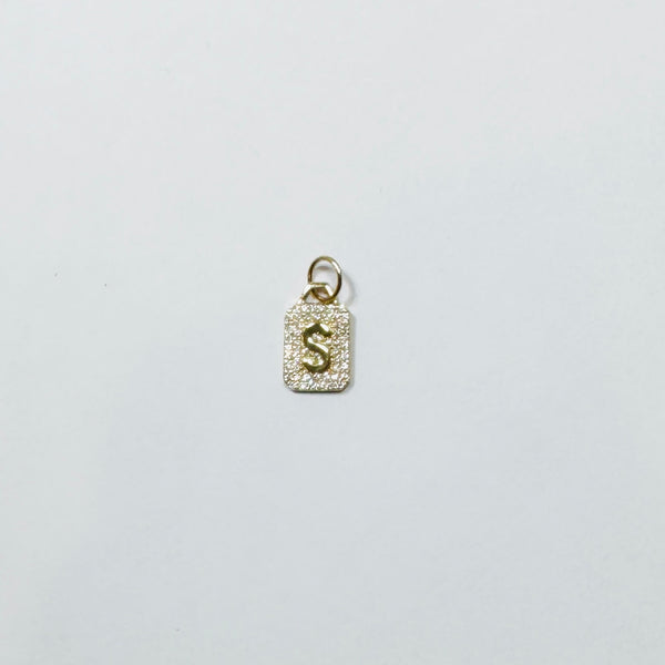 inital dog tag charm