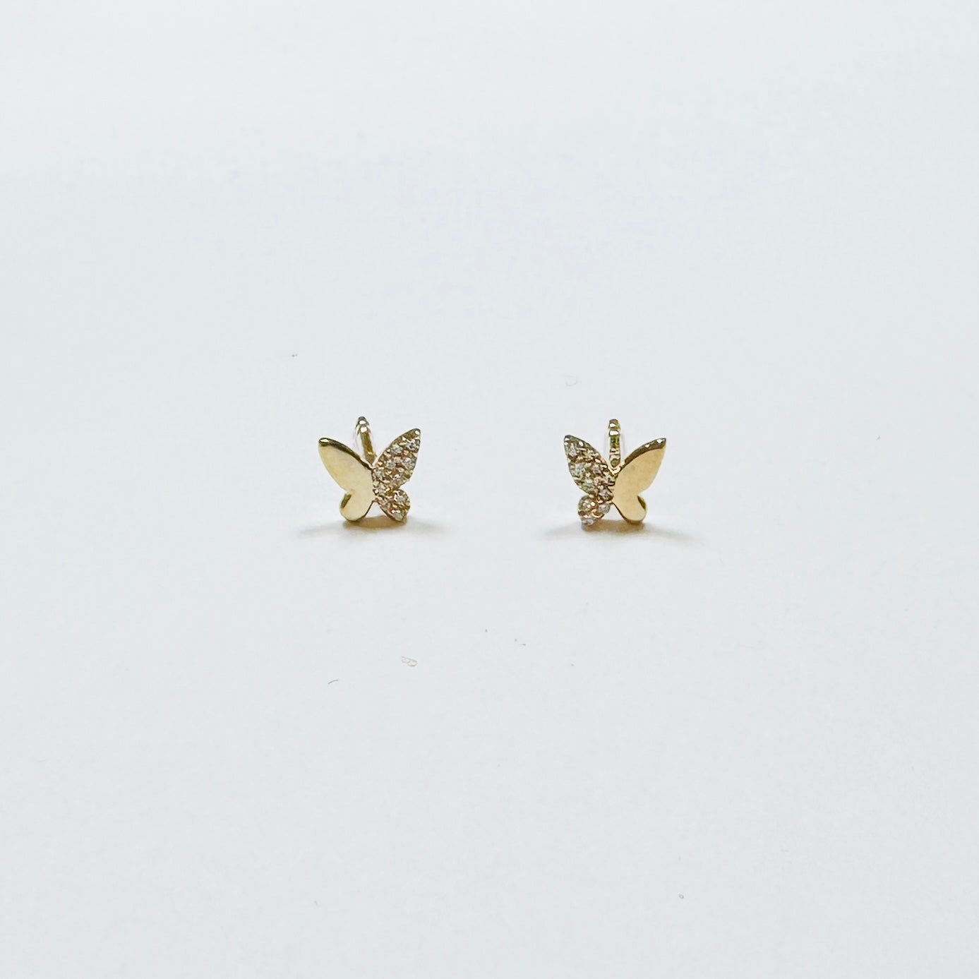 half and half butterfly studs