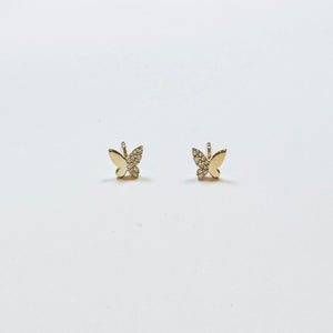 half and half butterfly studs