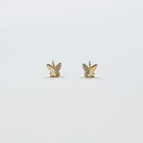 half and half butterfly studs