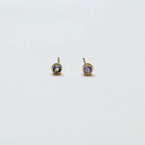 tanzanite bezel set studs