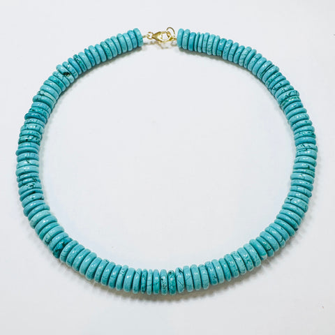 turquoise howlite barrel candy necklace