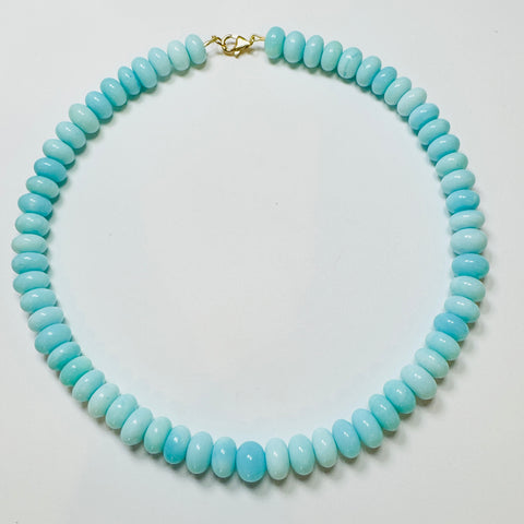 smooth aqua opal candy necklace