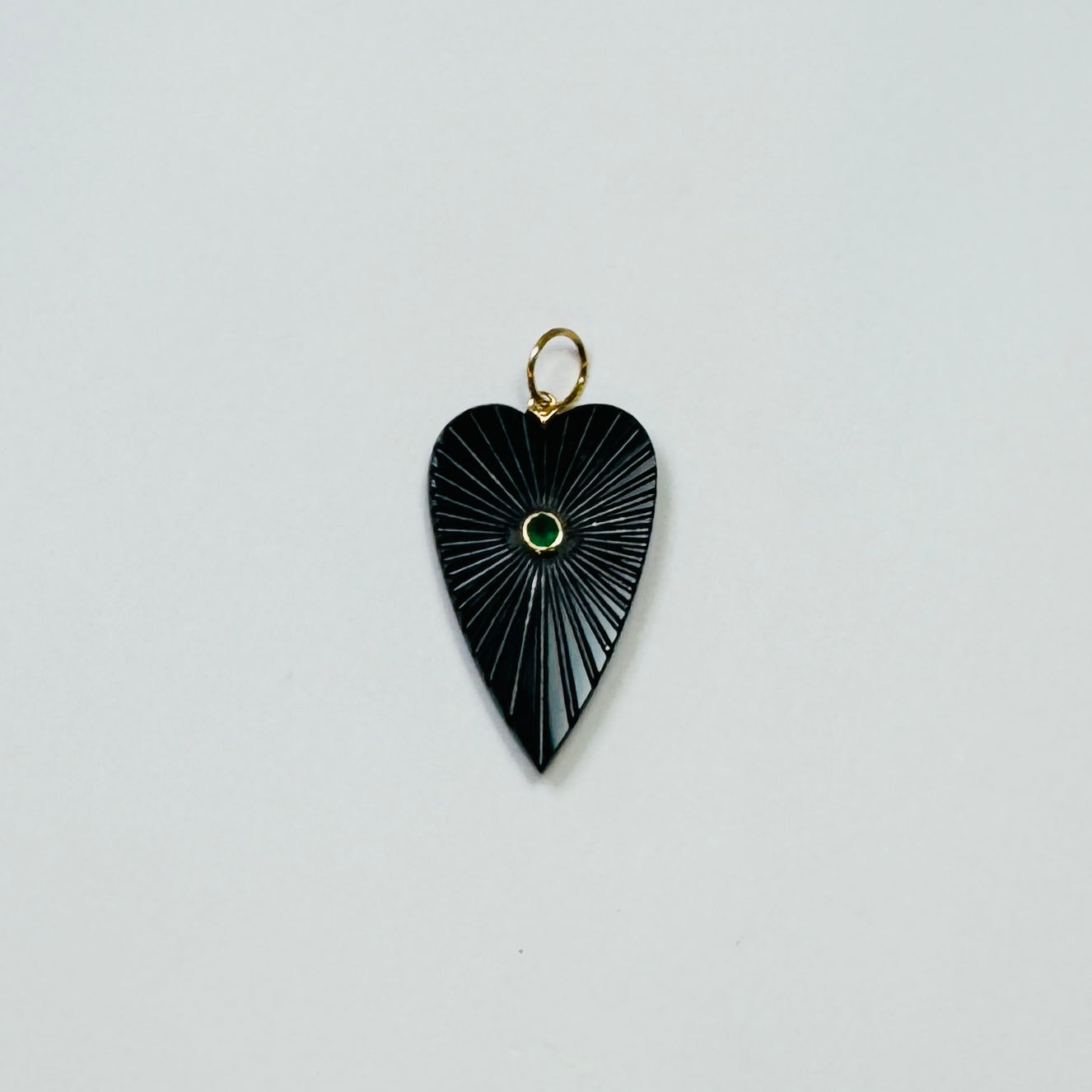 carved onyx heart pendant