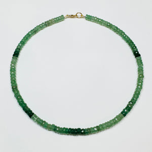 faceted forest green quartz candy necklace