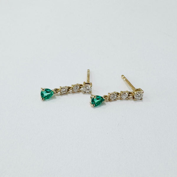 emerald and diamond earrings