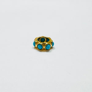 turquoise gypsy barrel bead charm, 14 mm