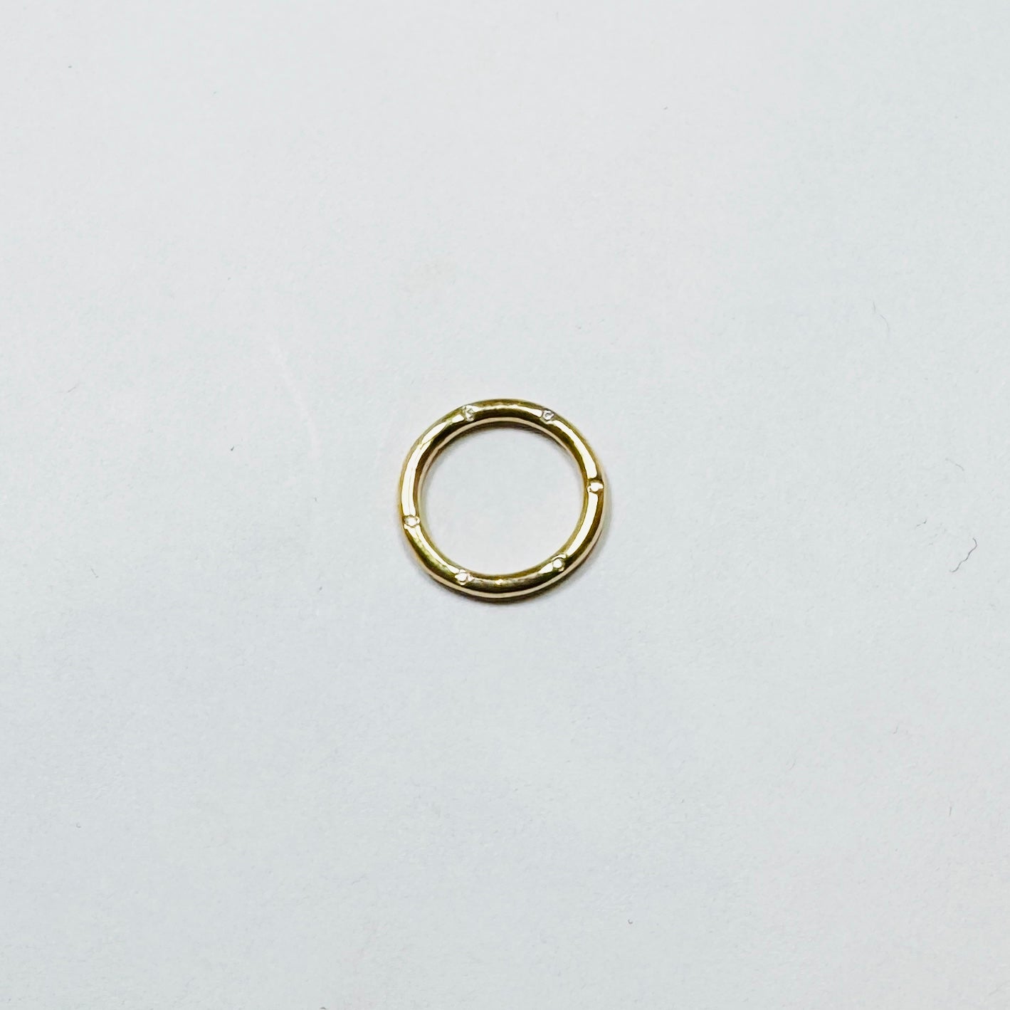 gemstone studded circle gold connector, 15 mm
