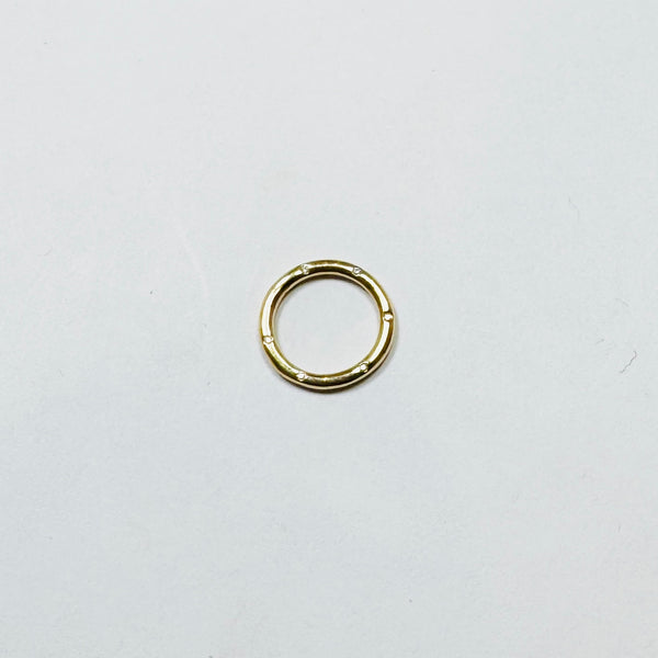 gemstone studded circle gold connector