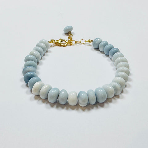 blue opal beaded bracelet