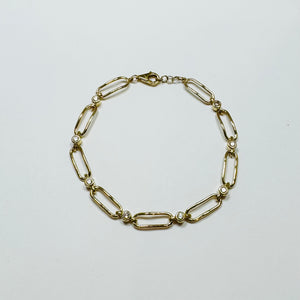 diamond paperclip chain bracelet