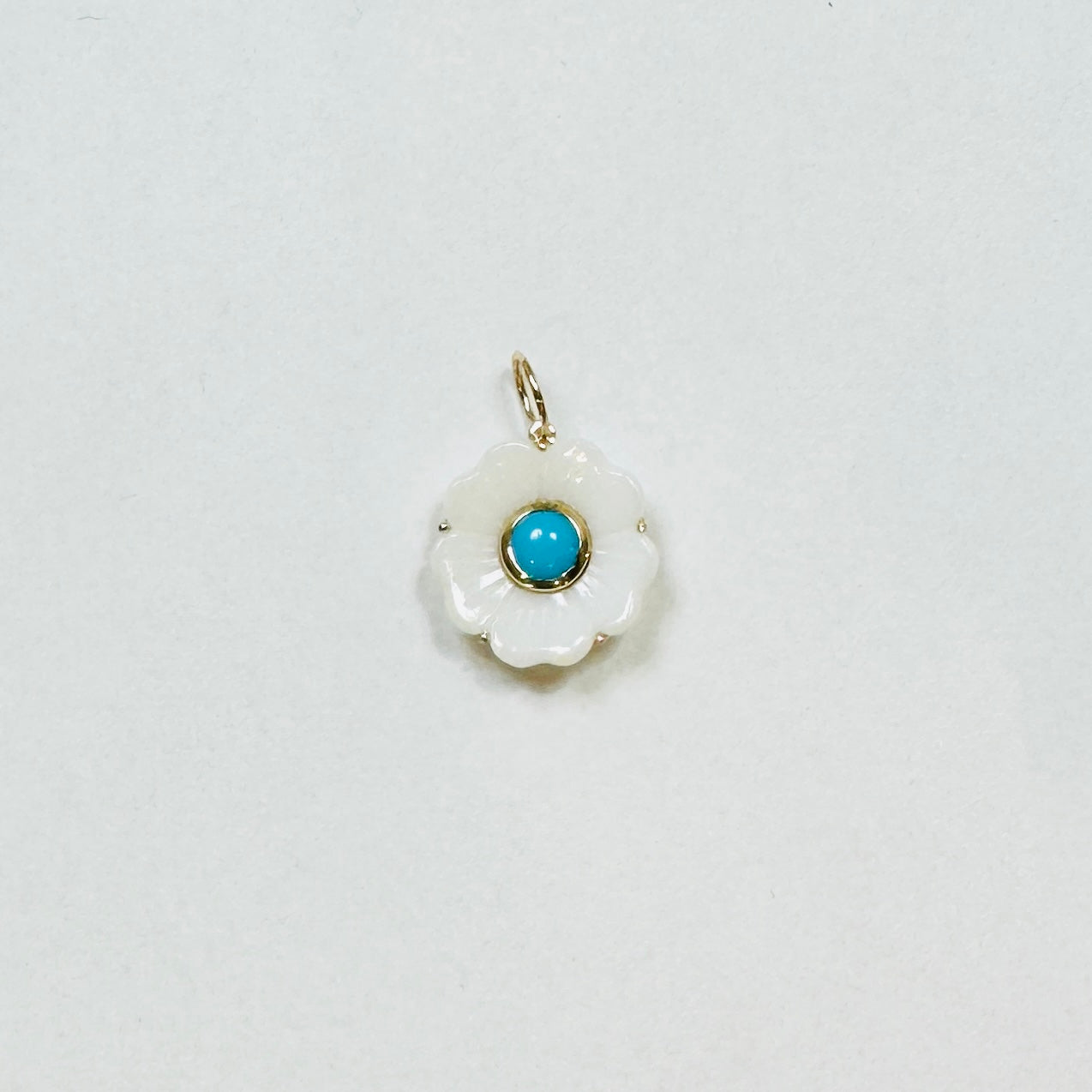 Opal agate flower pendant