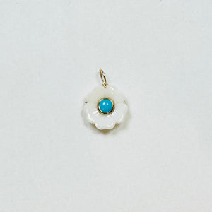 Opal agate flower pendant