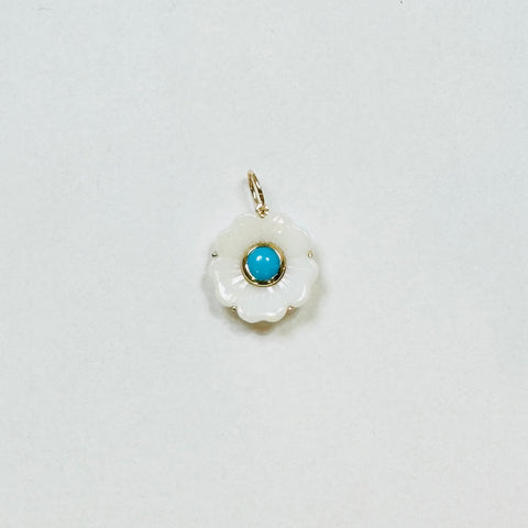 Opal agate flower pendant