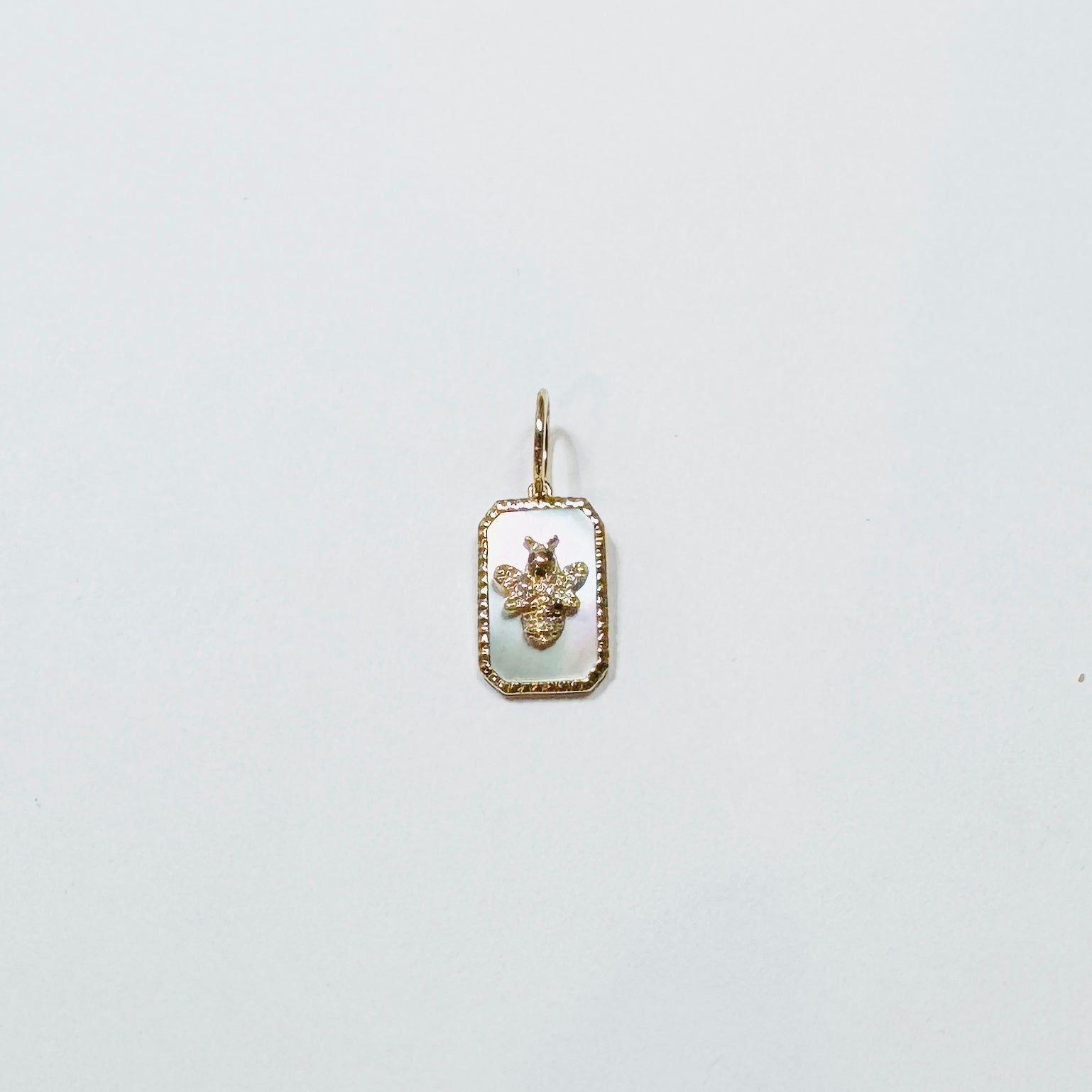 mother of pearl dog tag charm