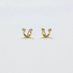 baguette horseshoe studs