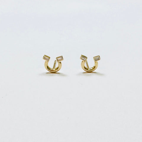 baguette horseshoe studs