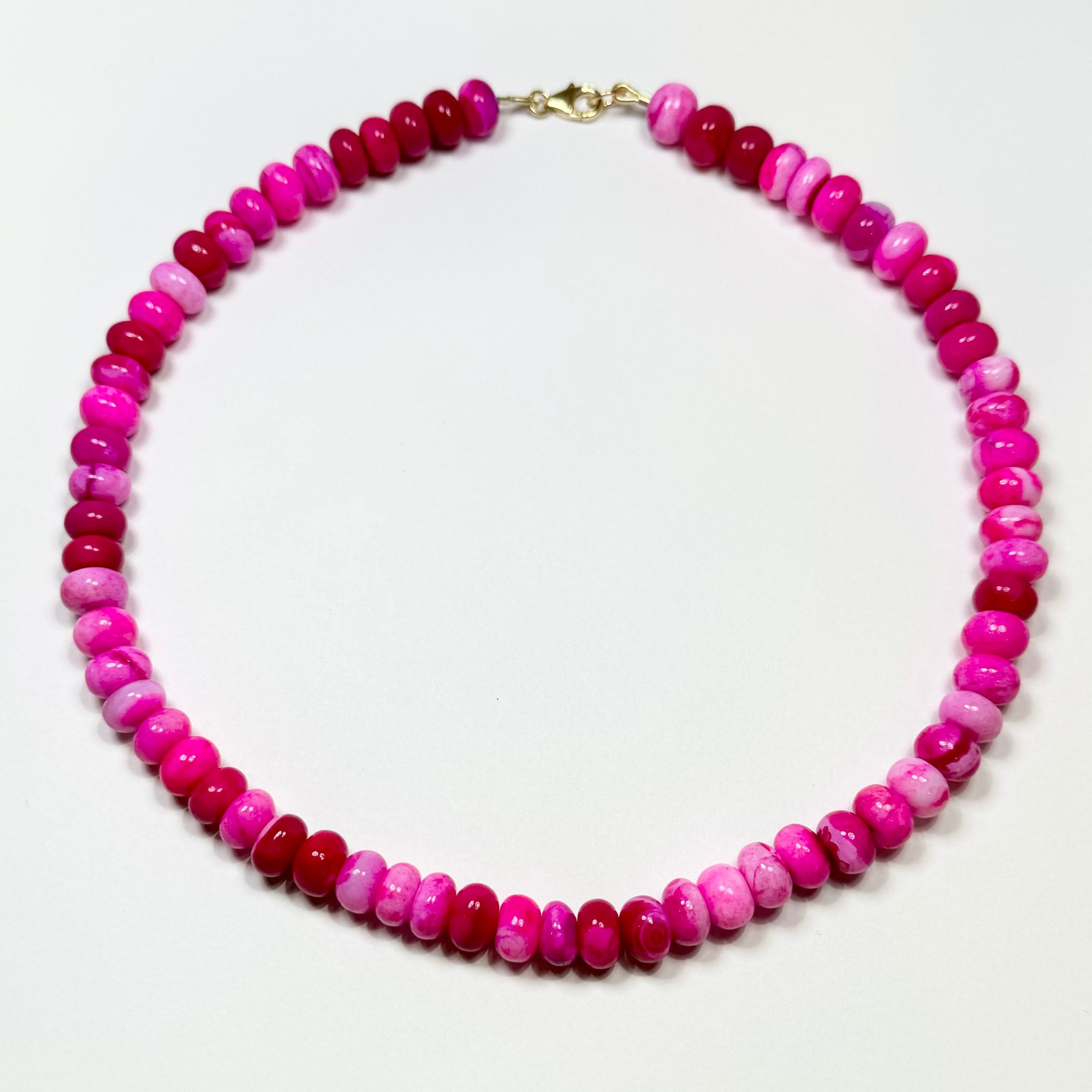 fuchsia opal candy necklace