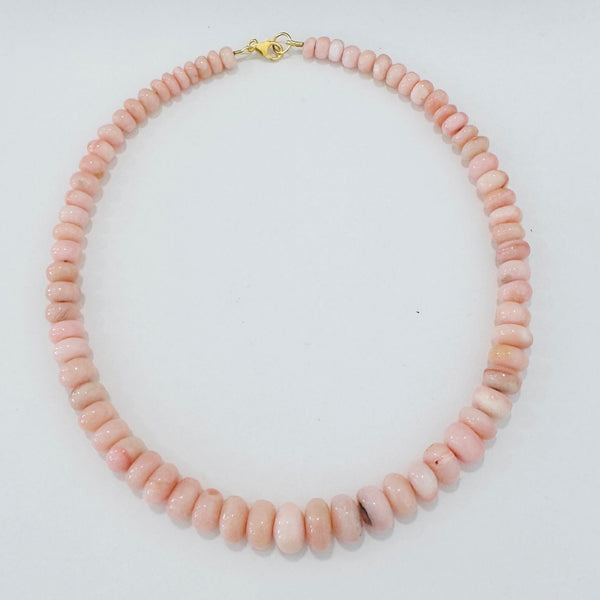 pink opal graduated candy necklace with matrix inclusions