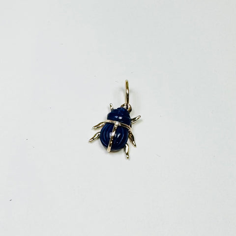 scarab beetle pendant, mini, lapis