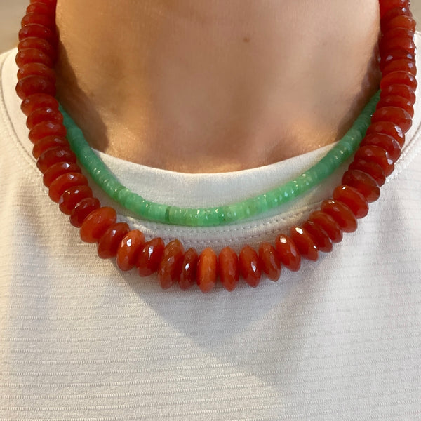 german cut carnelian candy necklace