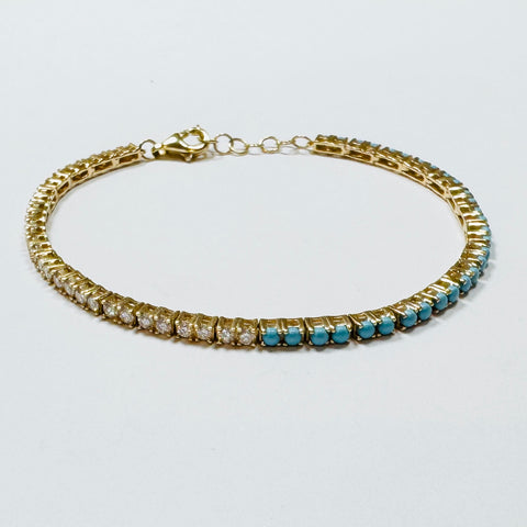 turquoise and diamond tennis bracelet