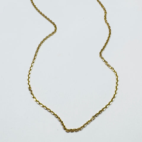 14k gold mirror cut chain, 4mm x 2mm