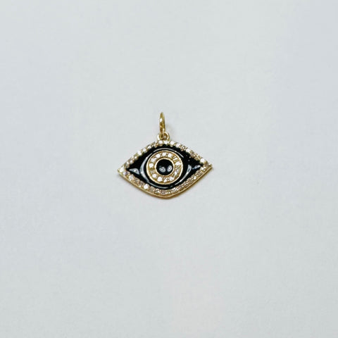 black enamel evil eye pendant