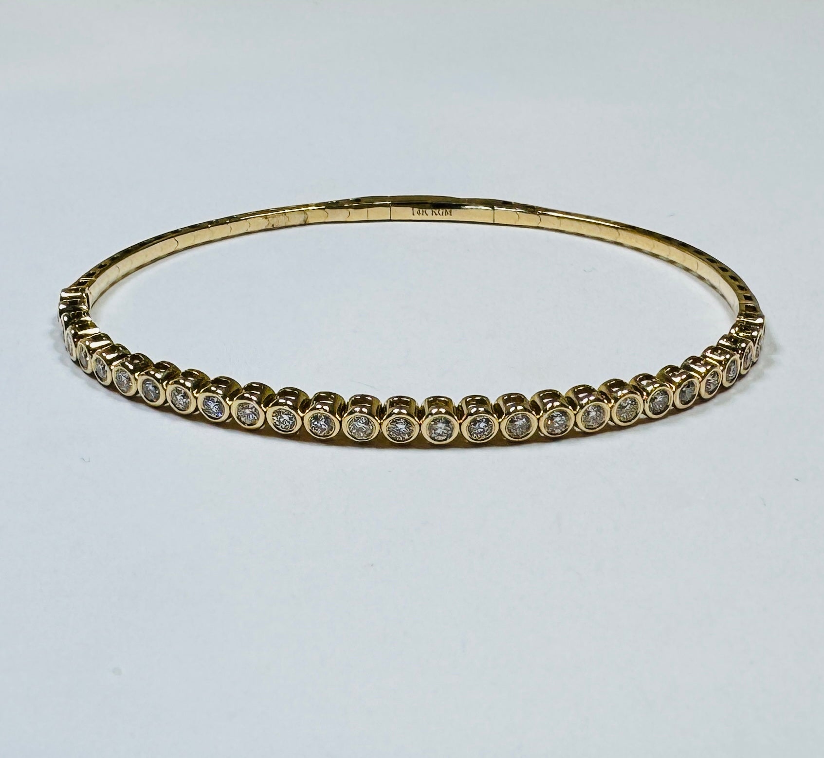 bezel diamond flex tennis bracelet, 1 ct, yellow gold