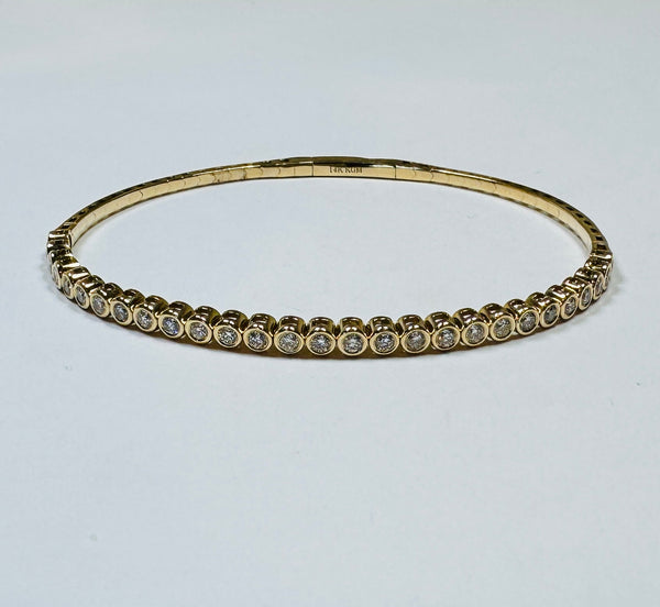 bezel diamond flex tennis bracelet, 1 ct, yellow gold