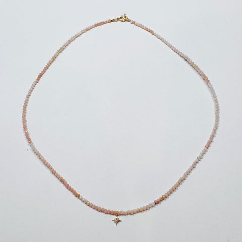 delicate turquoise necklace with diamond star charm