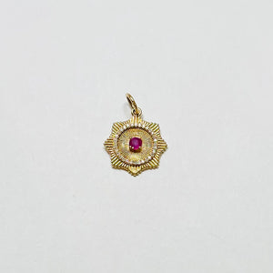 pink sapphire starburst medallion pendant