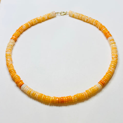 orange creamsicle heishi opal candy necklace